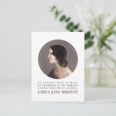 Emily Bronte Portrait en Quote - Geen Coward Soul Briefkaart (Staand voorkant)