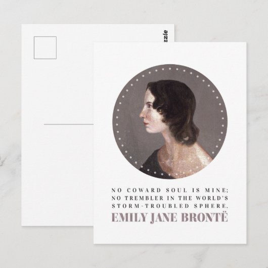 Emily Bronte Portrait en Quote - Geen Coward Soul Briefkaart (Voorkant / Achterkant)