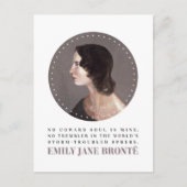 Emily Bronte Portrait en Quote - Geen Coward Soul Briefkaart (Voorkant)