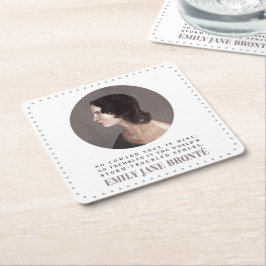 Emily Bronte Portrait en Quote - Geen Coward Soul Kartonnen Onderzetters