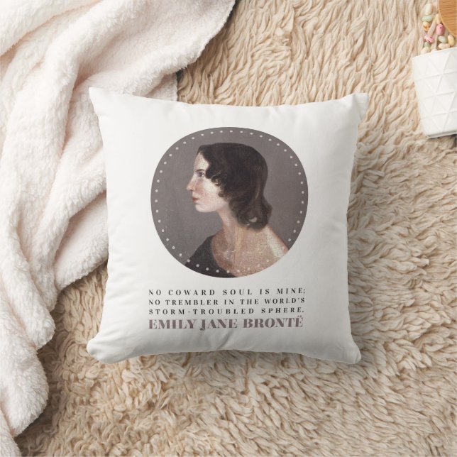 Emily Bronte Portrait en Quote - Geen Coward Soul Kussen (Deken)