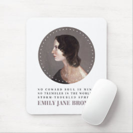 Emily Bronte Portrait en Quote - Geen Coward Soul Muismat