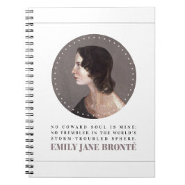 Emily Bronte Portrait en Quote - Geen Coward Soul Notitieboek