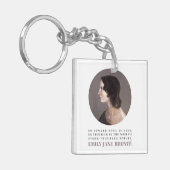 Emily Bronte Portrait en Quote - Geen Coward Soul Sleutelhanger (Voorkant Links)