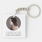 Emily Bronte Portrait en Quote - Geen Coward Soul Sleutelhanger (Achterkant)