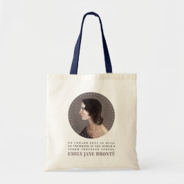 Emily Bronte Portrait en Quote - Geen Coward Soul Tote Bag