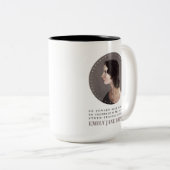 Emily Bronte Portrait en Quote - Geen Coward Soul Tweekleurige Koffiemok (Voorkant rechts)