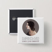Emily Bronte Portrait en Quote - Geen Coward Soul Vierkante Button 5,1 Cm (Voorkant /achterkant)