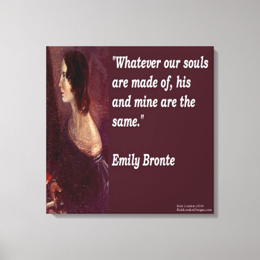 Emily Bronte & Quote "Our Souls Canvas Print (Voorkant)