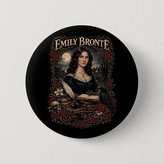 Emily Brontë Ronde Button 5,7 Cm (Voorkant)