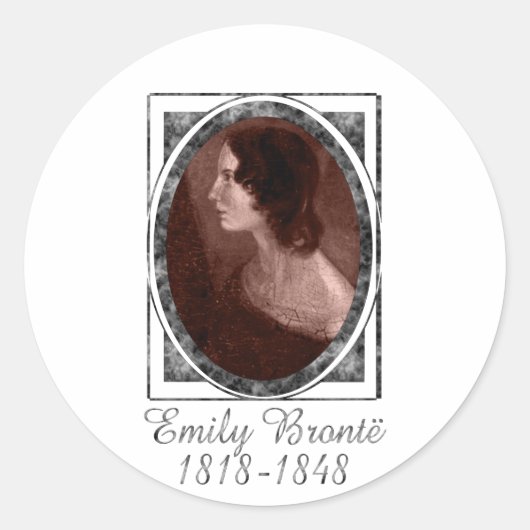 Emily Brontë Ronde Sticker (Voorkant)