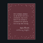 Emily Brontë, wiuthering Heights Quote-schrijfmach Briefkaart<br><div class="desc">De Britse klassieke schrijfster Emily Brontë, Wuthering Heights Love Quote Typewriter Briefkaart, met een minimalistische en eenvoudige, solide marsala rode kleur achtergrond en een modern sneeuwval lijst, perfect voor het tonen van je liefde aan vriend of man op Valentijnsdag of kerstfeestdagen. Snowfall, douanetekst en achtergrond kunnen in om het even...</div>