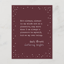 Emily Brontë, wiuthering Heights Quote-schrijfmach Briefkaart