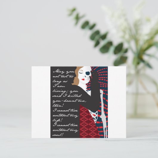 Emily Bronte/Wuthering Height-cadeauontwerp met q Briefkaart (Staand voorkant)