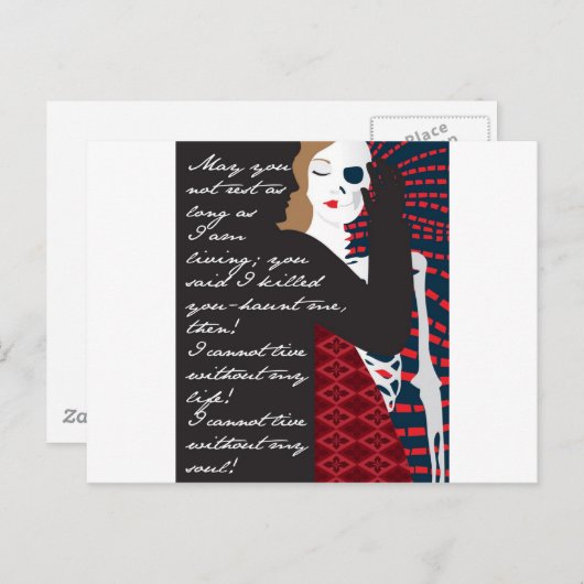 Emily Bronte/Wuthering Height-cadeauontwerp met q Briefkaart (Voorkant / Achterkant)