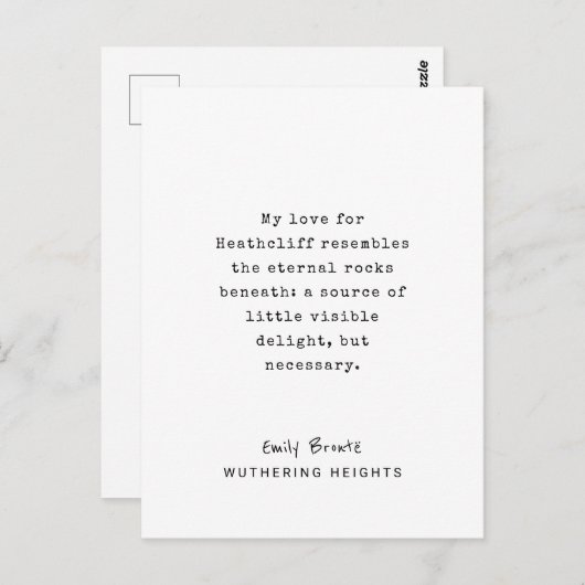 Emily Brontë, Wuthering Heights Love Quote Briefkaart (Voorkant / Achterkant)