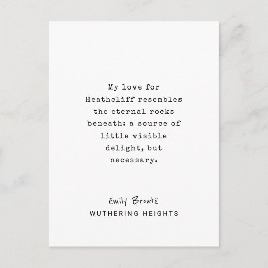 Emily Brontë, Wuthering Heights Love Quote Briefkaart (Voorkant)