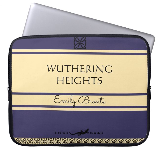 Emily Bronte Wuthering Heights  Style Book Laptop Sleeve (Voorkant)