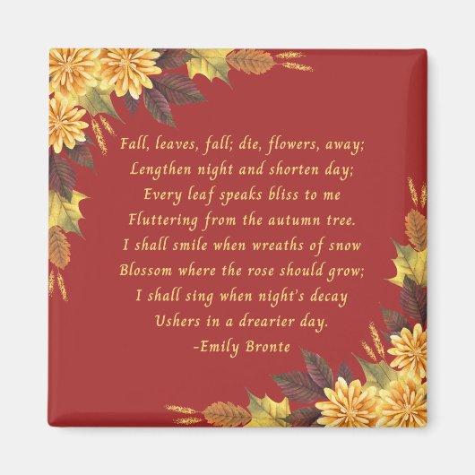 Emily Bronte's Fall Leaves Magneet (Voorkant)