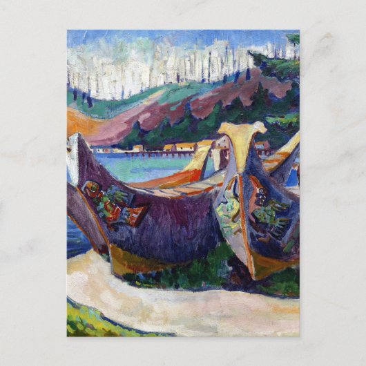  Emily Carr Painting Native Canadian War Canoes Po Briefkaart (Voorkant)