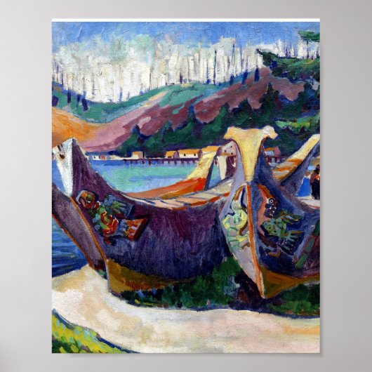 Emily Carr Painting Native Canadian War Canoes Poster (Voorkant)
