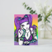 "Emily" Celestial Rainbow Crystal Ball Faery Briefkaart (Staand voorkant)