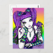 "Emily" Celestial Rainbow Crystal Ball Faery Briefkaart (Voorkant / Achterkant)