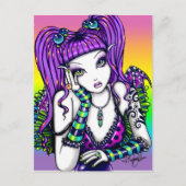 "Emily" Celestial Rainbow Crystal Ball Faery Briefkaart (Voorkant)