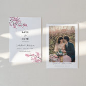EMILY Cherry blosom Save the Date Template Kaart