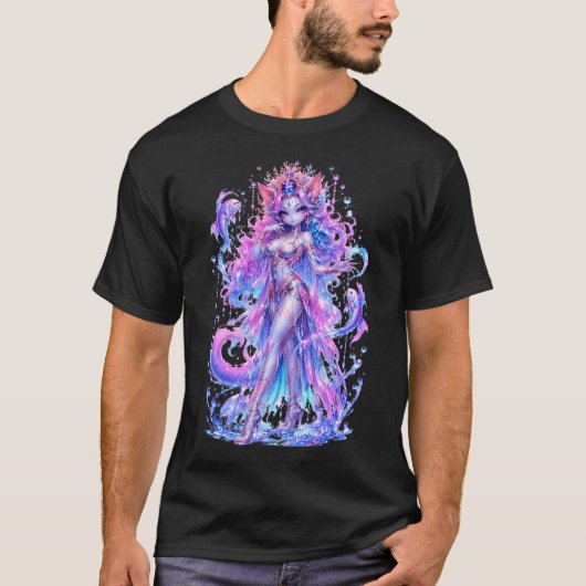 Emily de Kosmische Kat - Vissen Sterrenbeeld T-shirt (Voorkant)