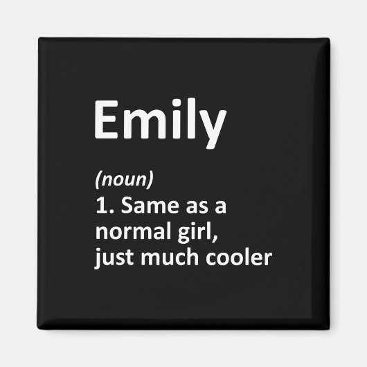 Emily Definition Gepersonaliseerde naam Grappige v Magneet (Voorkant)
