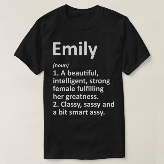 EMILY Definition Persoonlijke naam Funny Kerstmis T-shirt (Design voorkant)