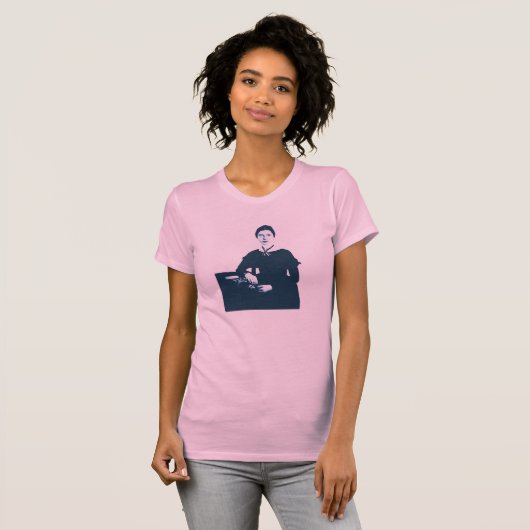 Emily Dickinson Blue Photo Shirt (Voorkant volledig)