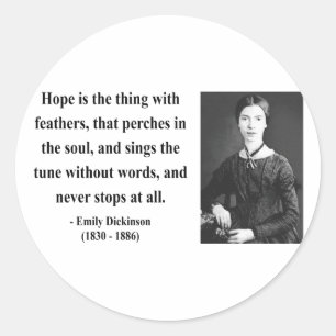 Emily Dickinson Citaat 1b Ronde Sticker