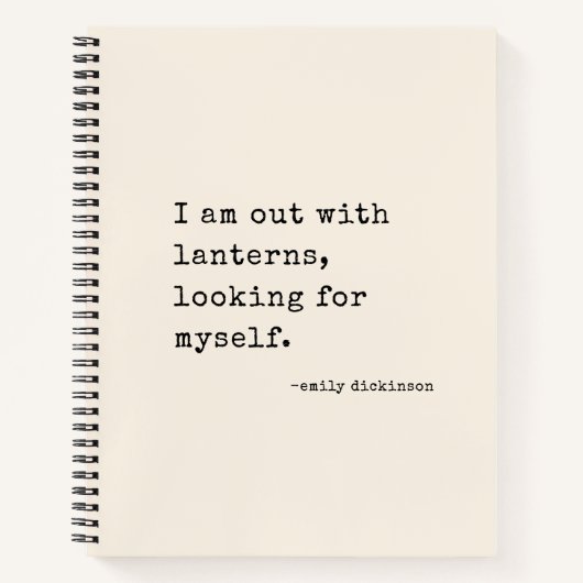 Emily Dickinson citaat retro typemachine minimalis Notitieboek (Voorkant)