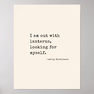 Emily Dickinson citaat retro typemachine minimalis Poster