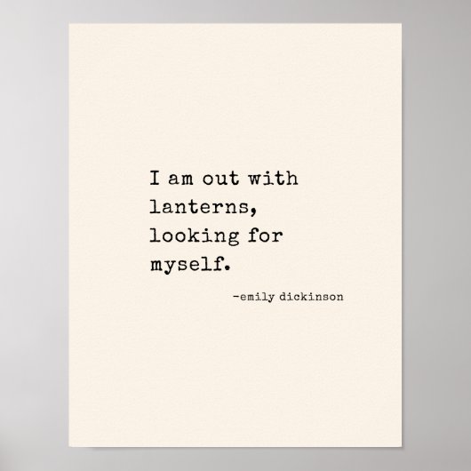 Emily Dickinson citaat retro typemachine minimalis Poster (Voorkant)