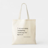 Emily Dickinson citaat retro typemachine minimalis Tote Bag (Achterkant)