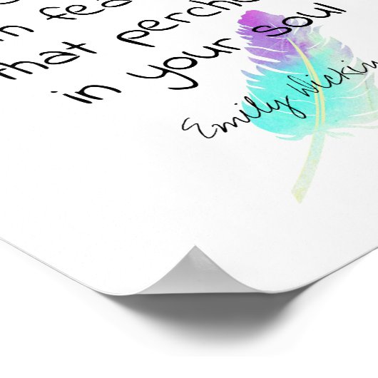 Emily Dickinson citeert hoop met veer kunst Poster (Hoek)