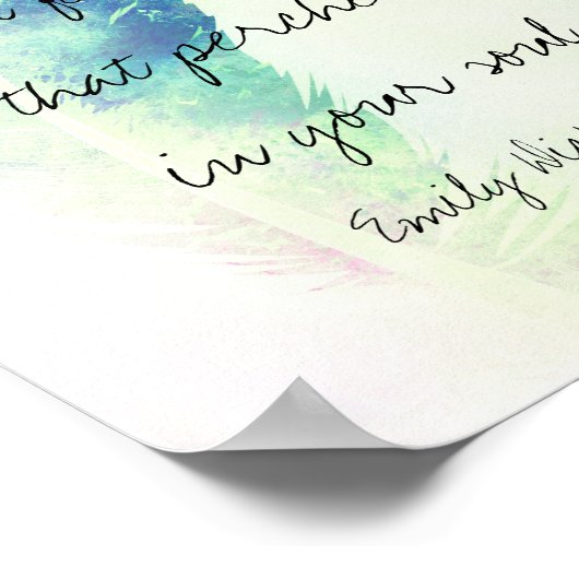 Emily Dickinson citeert hoop met veer kunst Poster (Hoek)