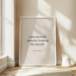 Emily Dickinson citeert minimalistische literaire  Poster