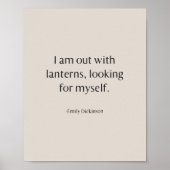 Emily Dickinson citeert minimalistische literaire  Poster (Voorkant)