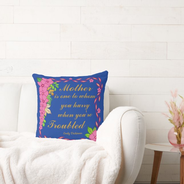 Emily Dickinson citeert over moeder Kussen (Bank)