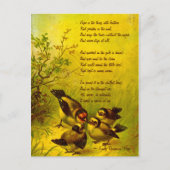 Emily Dickinson  Geschilderde Sparrows Briefkaart (Voorkant)