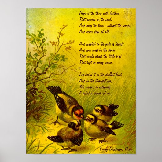 Emily Dickinson "Hope" Canvas Print (Voorkant)