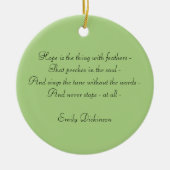 Emily Dickinson "Hope" Hummingbird Keramisch Ornament (Voorkant)