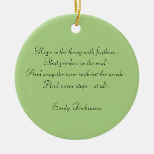 Emily Dickinson "Hope" Hummingbird Keramisch Ornament