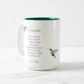 Emily Dickinson Hummingbird Tweekleurige Koffiemok (Voorkant links)