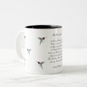 Emily Dickinson Hummingbird Tweekleurige Koffiemok (Voorkant links)