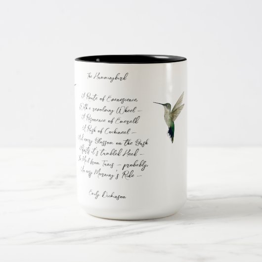 Emily Dickinson Hummingbird Two-Tone Coffee Mok (Center)
